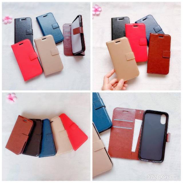 Flip Case Magnetic For Vivo Y53/Y71/Y81/Y83/Y91/Y93/Y95/Y91C/Y17 Flipcover Case Dompet Bahan Leather