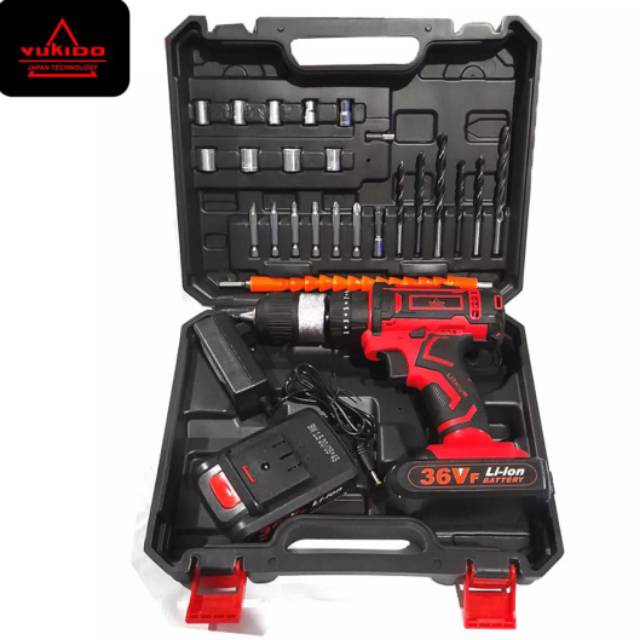 PROMO GRATIS ONGKIR!!! Mesin Bor Baterai Tangan Cordless Drill Battery 36V Mesin Bor Tangan Obeng Baterai Mesin Bor Tanpa Kabel Set Aksesoris