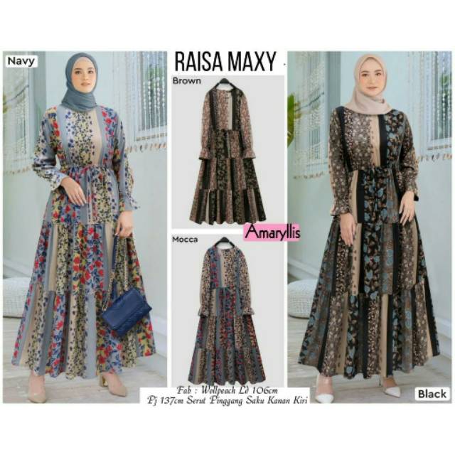 Raisa maxy / maxi dress gamis motif etnik