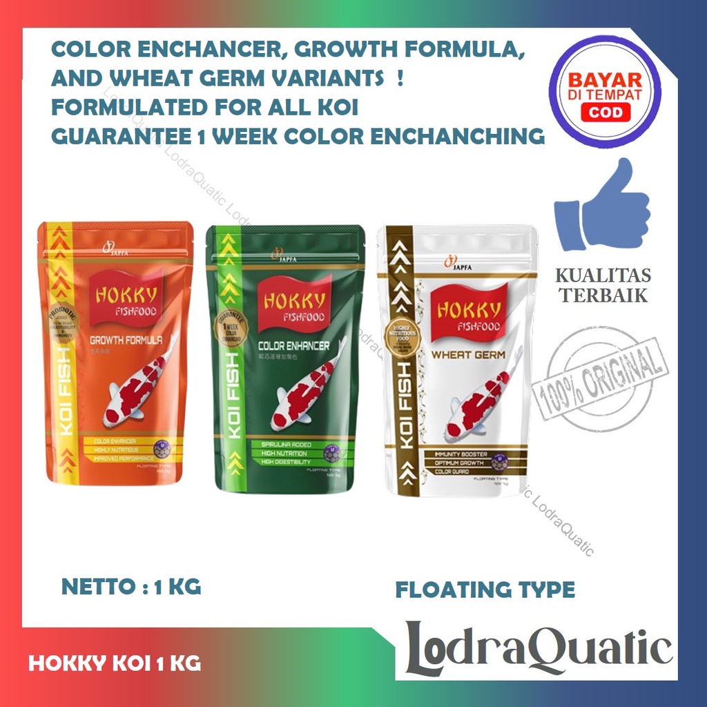 {PELET HOKKY KOI 1 KG} PELET HOKKY GROWTH HOKKY SPIRULINA 1 KG PELET IKAN KOI MAKANAN IKAN KOI HIGH GROWTH COLOUR ENHANCER PELET IKAN KOI PAKAN IKAN KOI MAKANAN IKAN KOI