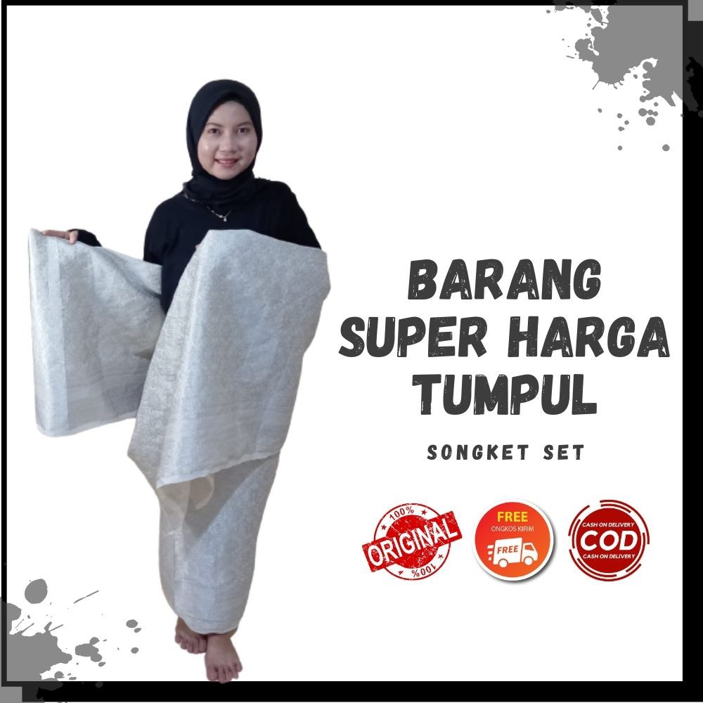 Nyimas Songket - Kain Songket Palembang Set Putih Silver