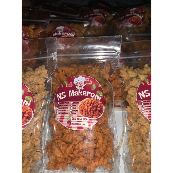 

makaroni renyah ukuran 50gr (bentuk pipa dan spiral)