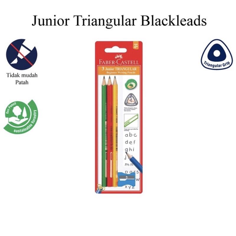 

PENSIL FABER-CASTELL 3 JUNIOR TRIANGULAR BLACKLEADS (116503IND)