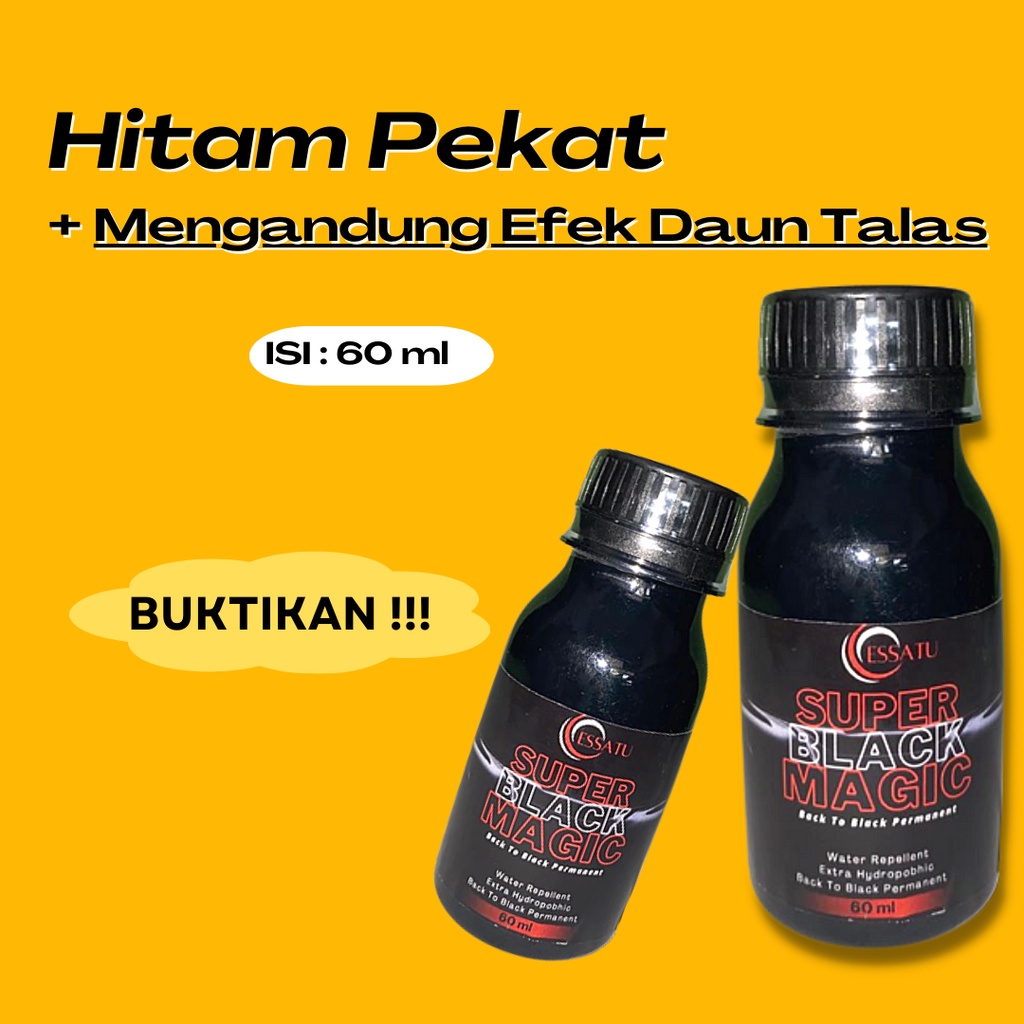 Essatu Super Black Magic Premium - Penghitam Plastik Body Motor, Trim Restorer &amp; Dasboard Mobil 60 ML