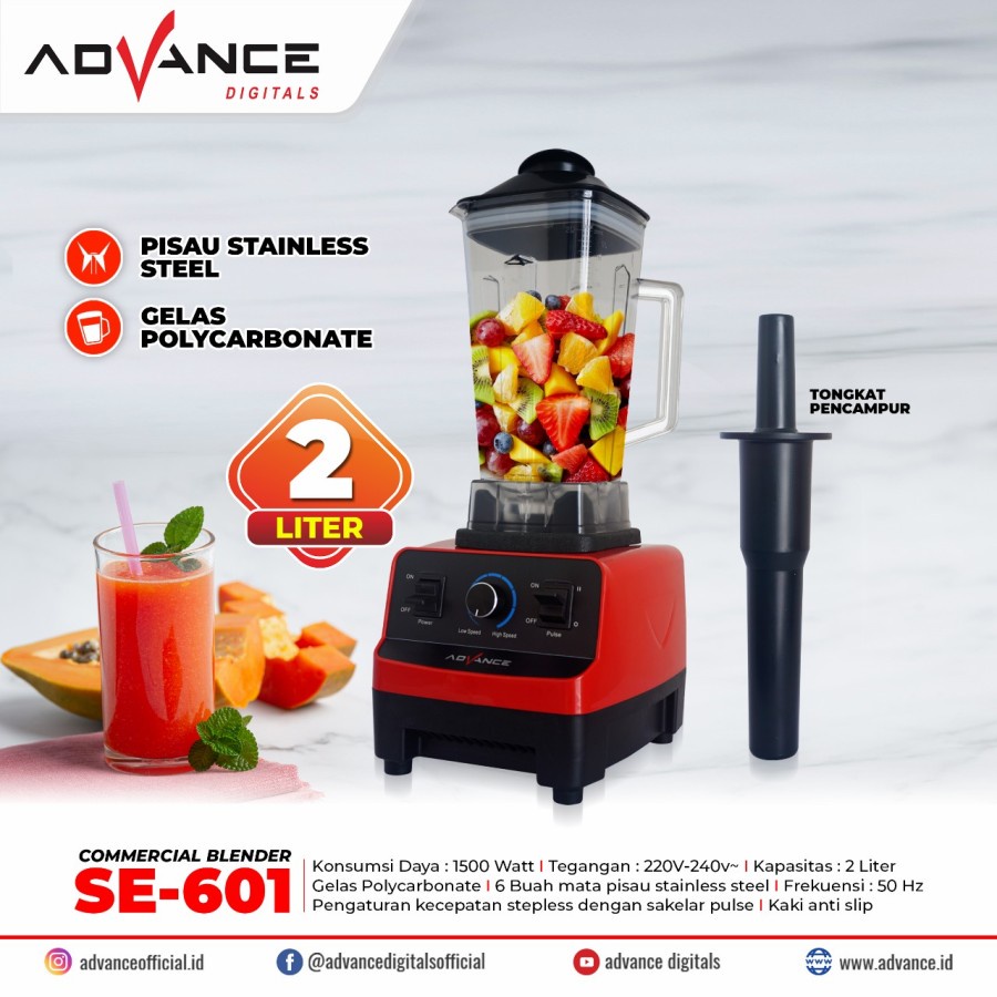 Advance Digitals SE-601 Blender Multifungsi Serbaguna Kapasitas 2Liter 1 Thn Garansi Resmi