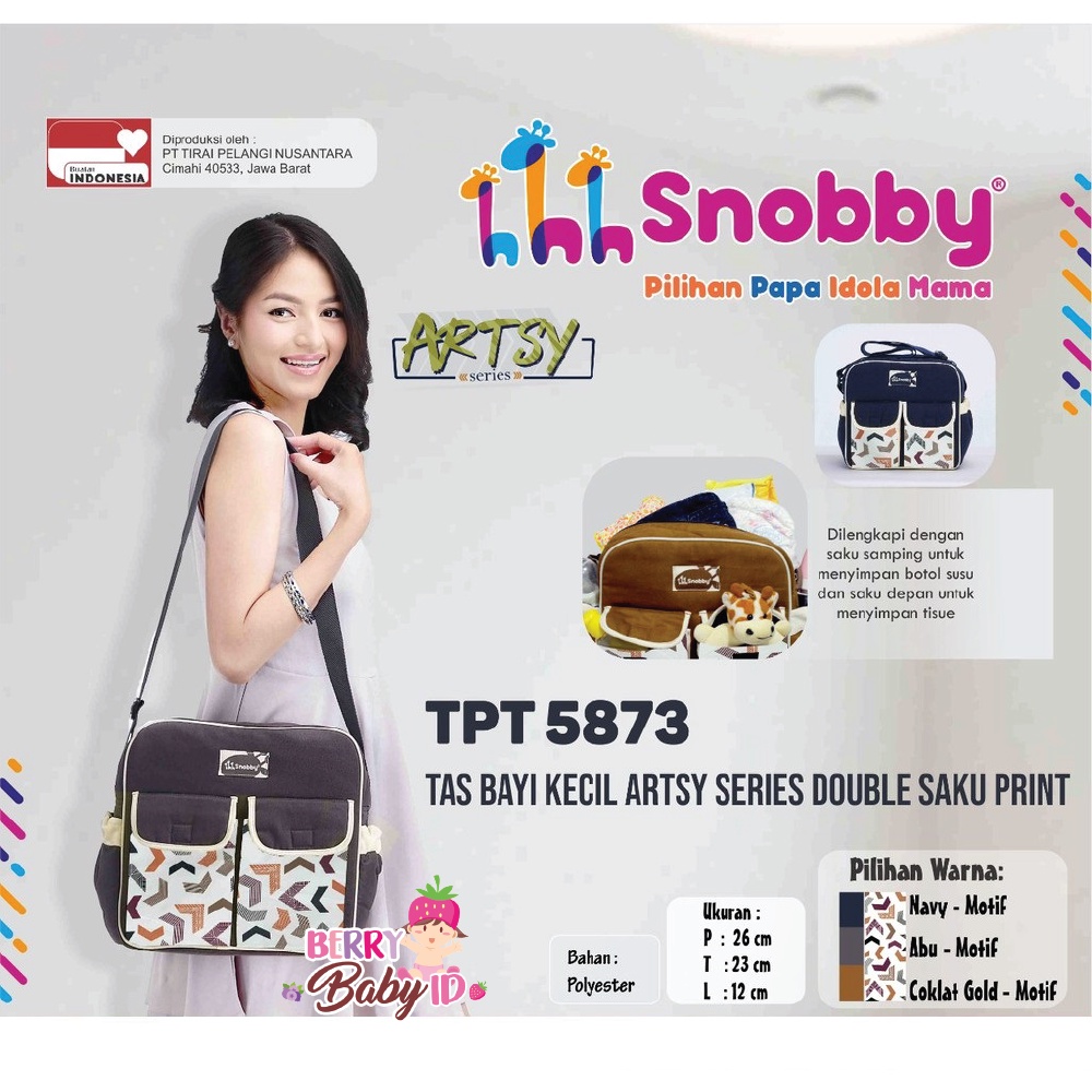 Snobby Tas Bayi Kecil Saku Depan Baby Travel Diaper Bag Multifungsi Berry Mart