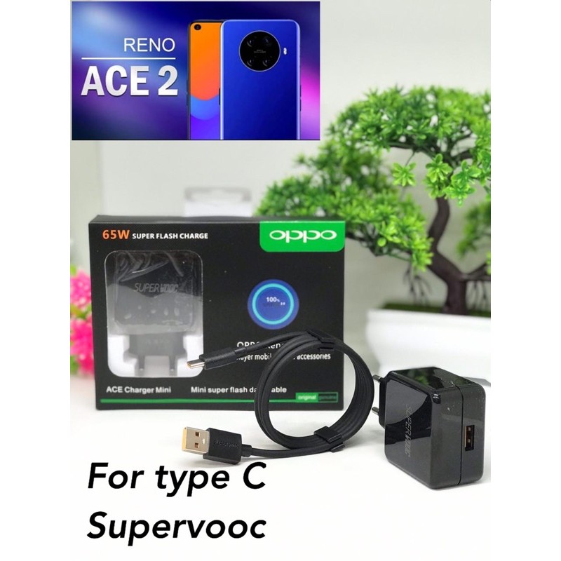 CHARGER CASAN OPPO R17PRO SUPER VOOC 65W RENO ACE 2 TYPE C DAN MICRO USB BLACK EDITION
