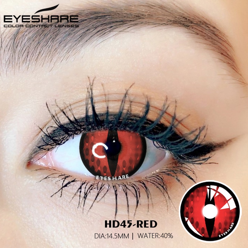 Softlens [★COD★]BLUE-YELLOW-ORANGE-RED Girl Gadis Kucing Vertikal Cosplay lensa kontak  HALLOWEEN / Charm Fresh Lady Crazy /Lensa Mata Soflen Mata Softlens Soflens