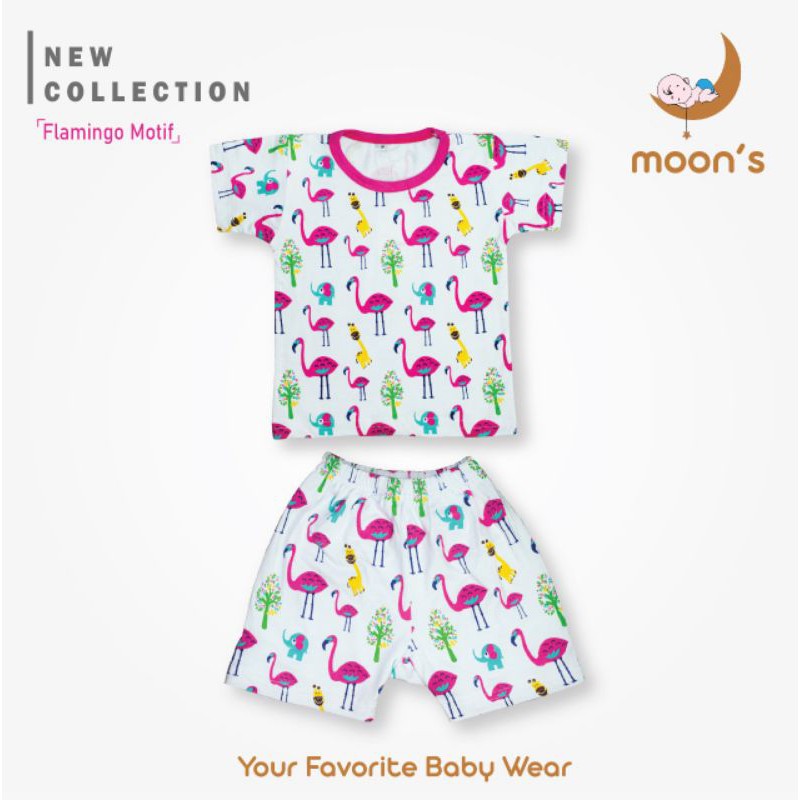 SML MOONS Stelan Oblong Pendek Moons, Celana baju pendek bayi