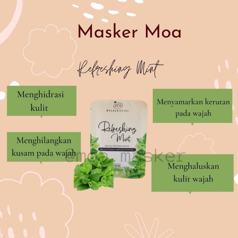 paket reseller Moa Masker / Masker Organik / Masker wajah