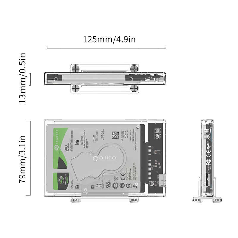 Casing harddisk external 2.5 SATA USB 3.0 with Stand ORICO 2159u3 - hdd enclosure 2.5 inch