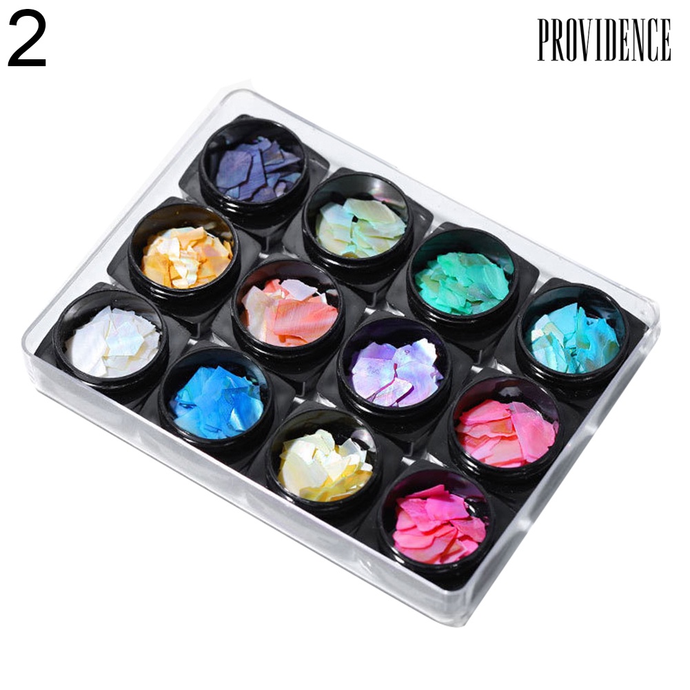 Providence 12Pcs/Set Pro Women Shell Pieces Sequins Nail Art Decorations Manicure Tools