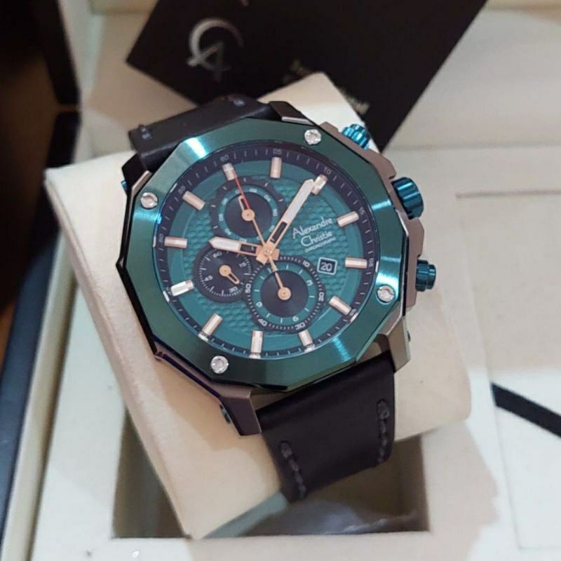 ALEXANDRE CHRISTIE AC6586 AC 6587 JAM TANGAN PRIA ORIGINAL Hitam Hijau