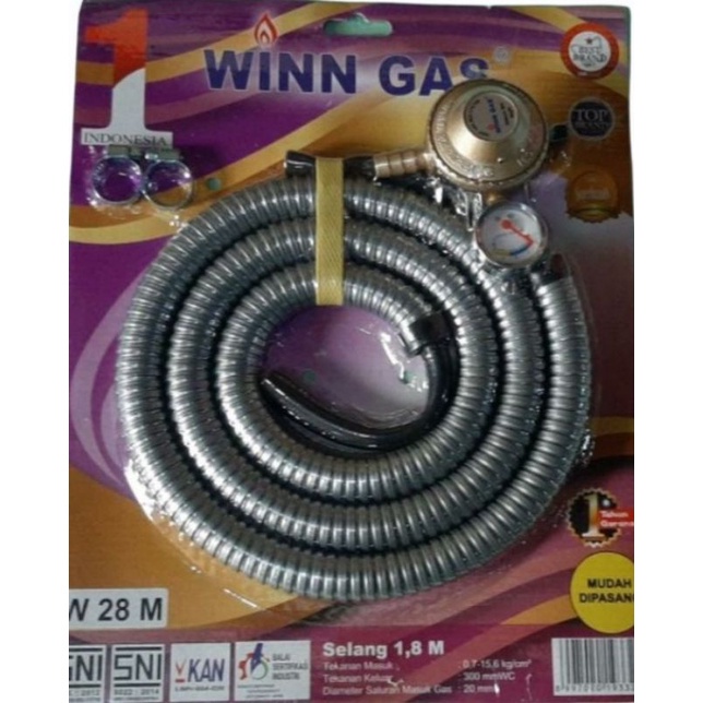 Winn Gas   SPFM W28 , Win Gas , Selang paket + regulator Meter