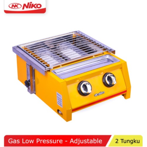 Niko Kompor Grill BBQ Panggangan Sosis Gas 2 Tungku NK-GR2 Bebakaran