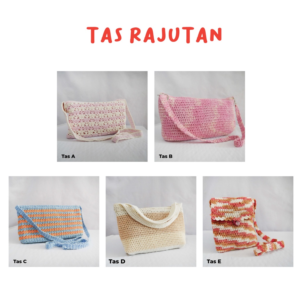 Handmade Tas Selempang Sling Bag Rajutan Benang Katun