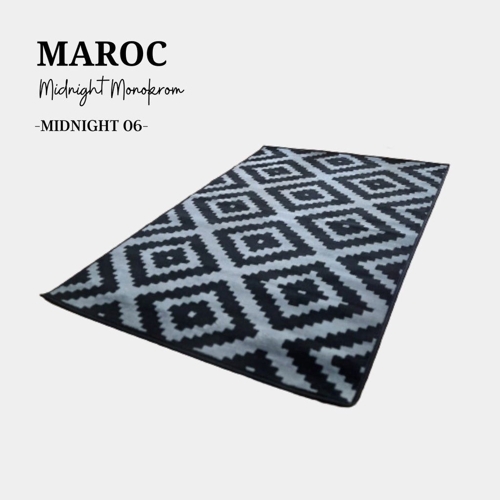 MAROC Karpet Lantai 100x150 Midnight Monokrom - MIDNIGHT 06-1