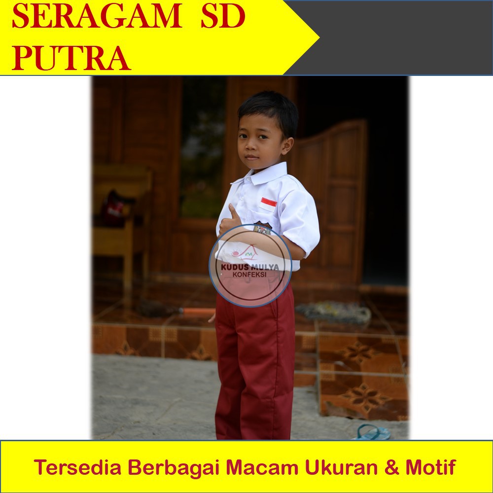  Baju  Seragam  Sekolah Merah  Putih  SD  Putra Cowok Shopee 