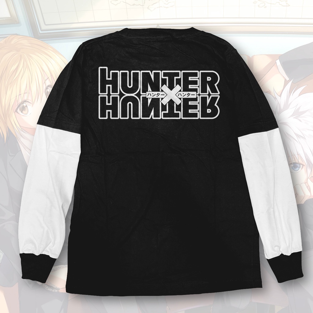 Longsleeve Killua HXH Double Layer Black Anime Manga Hunter X Hunter Premium Unisex