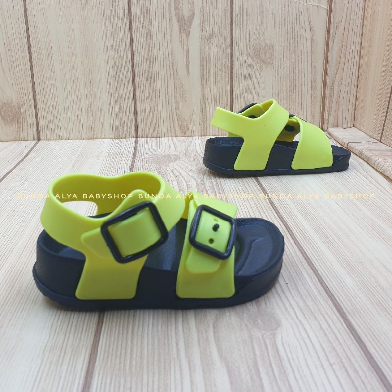 Sendal Anak Laki Laki Usia 3 4 5 Tahun KAret HIJAU - Sepatu Sandal Anak Cowok Karet Size 25 -28 Anti Licin