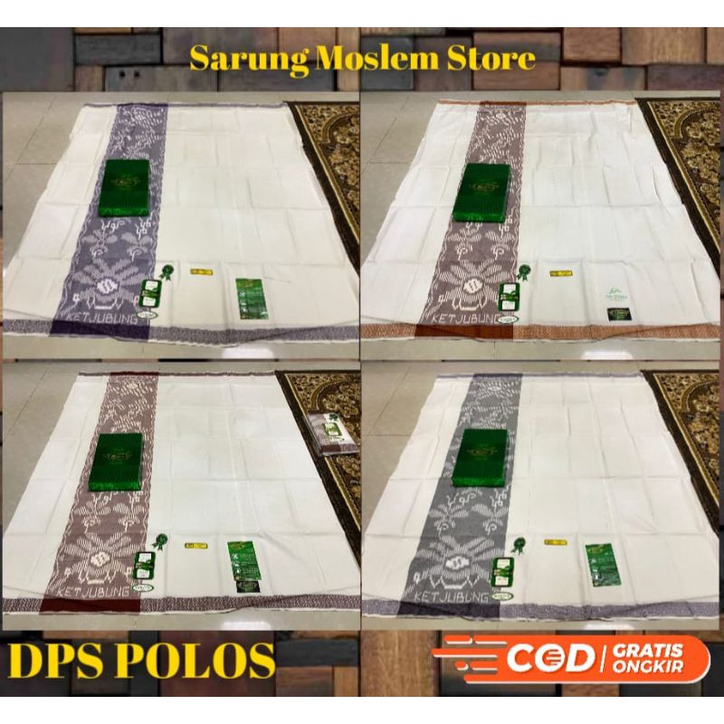 Sarung Ketjubung Polos Putih Original Mesres Green Quality