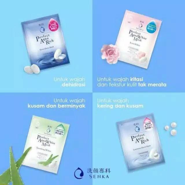 [GROSIR]SENKA Perfect Aqua Rich (Masker Wajah, Sheet Mask)