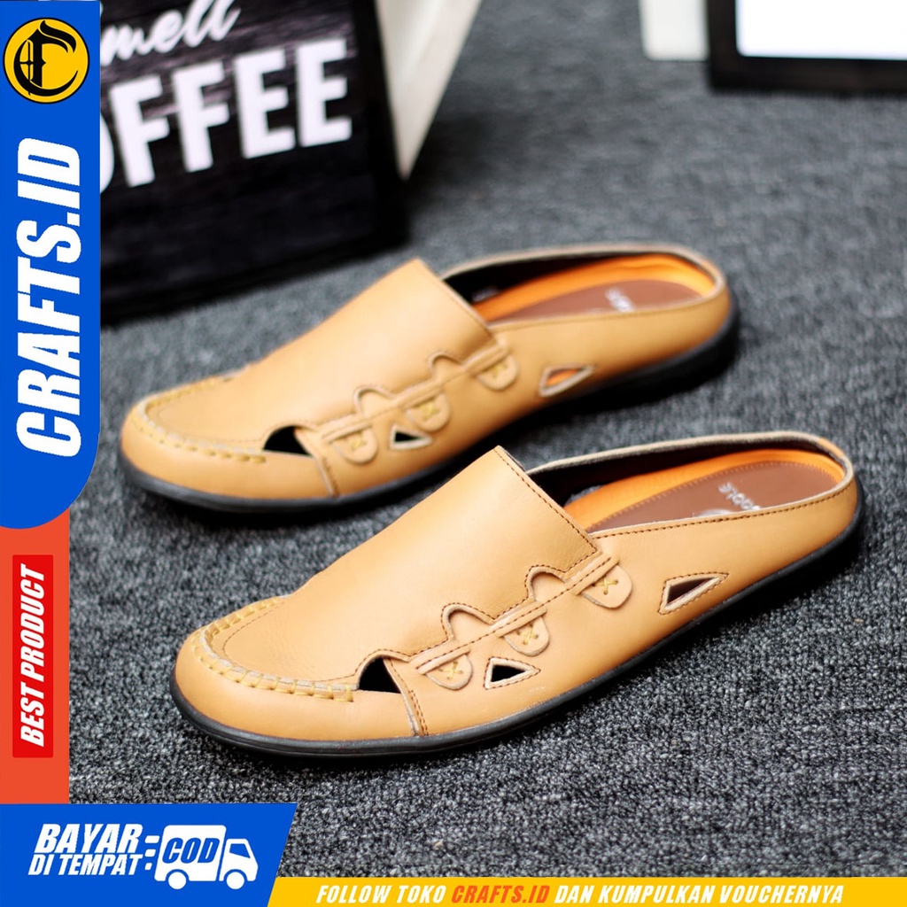 Crafts Trunkz - Sepatu Sandal Bustong Casual Kulit Asli Pria