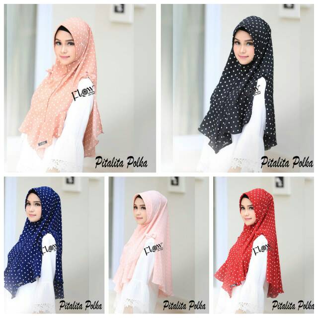 (PROMO HARI INI )| PITALITA POLKA |ORIGINAL FLOW HIJAB |KHIMAR INSTAN | KHIMAR PED