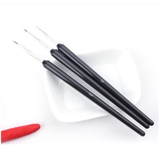 3pcs brush liner painting brush nailart kuas menggambar kutek gel nail art detailed brush