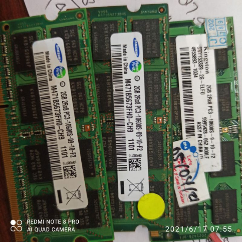 RAM DDR3 PC3 1,5v 2 GB RAM DDR3L PC3L 1,3v 2 GB untuk upgrade laptop Toshiba Lenovo asus acer