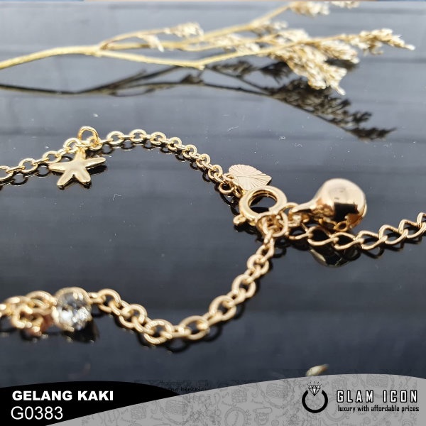 GLAMICON JEWELRY-Gelang Kaki Wanita Mata bintang Love G0383 GKG