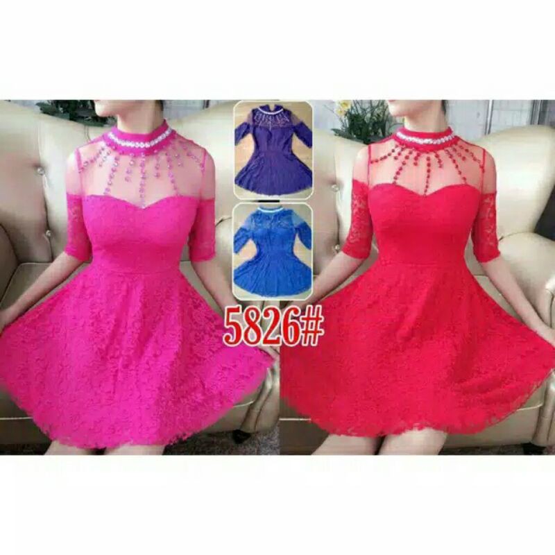 SALE chibi dress brokat import #5826