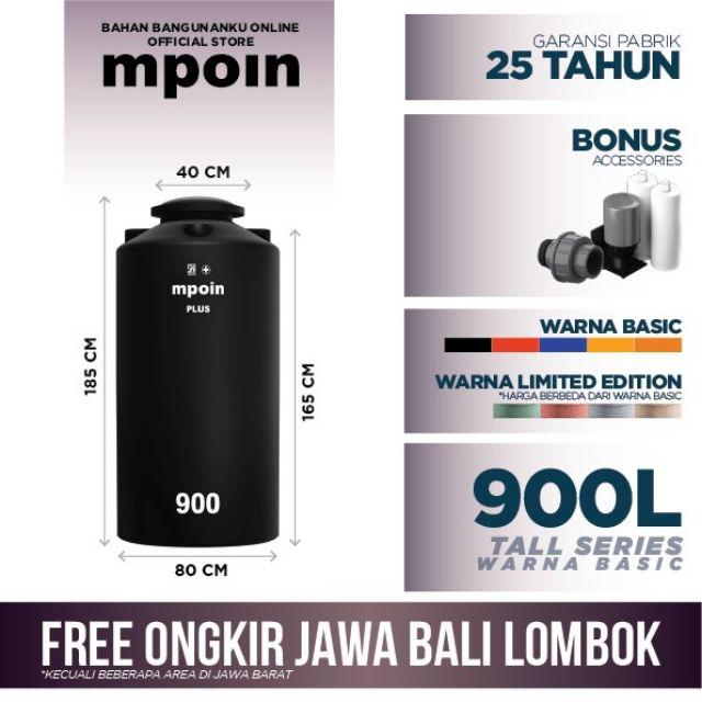 Mpoin Plus 900 L Tall -  Sni Tangki Air Tandon Air Toren Air Anti Pecah Anti Lumut Garansi 18 Tahun