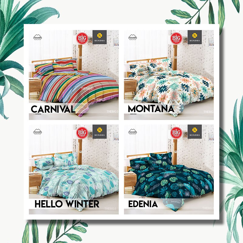 BEDCOVER saja KENDRA 220x200 cm untuk kasur 180X200 / 160X200 motif Cactus Love Iris Racing Car Little Star -Blue Owls Arcadia Forest Friend Nessa Peninsula Saranghae Galaxy Sweet Dream Spring Leaves KING QUEEN 180 160 - NIKAH - BC