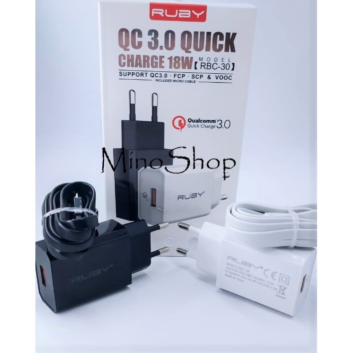 CHARGER QUALCOMM 3.0A 18W RUBY-RBC-30