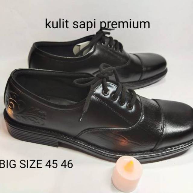 Sepatu Pria Pantofel Sepatu Kerja Kasual Kulit Sapi Asli  Big Size Jumbo uk 44 45 46