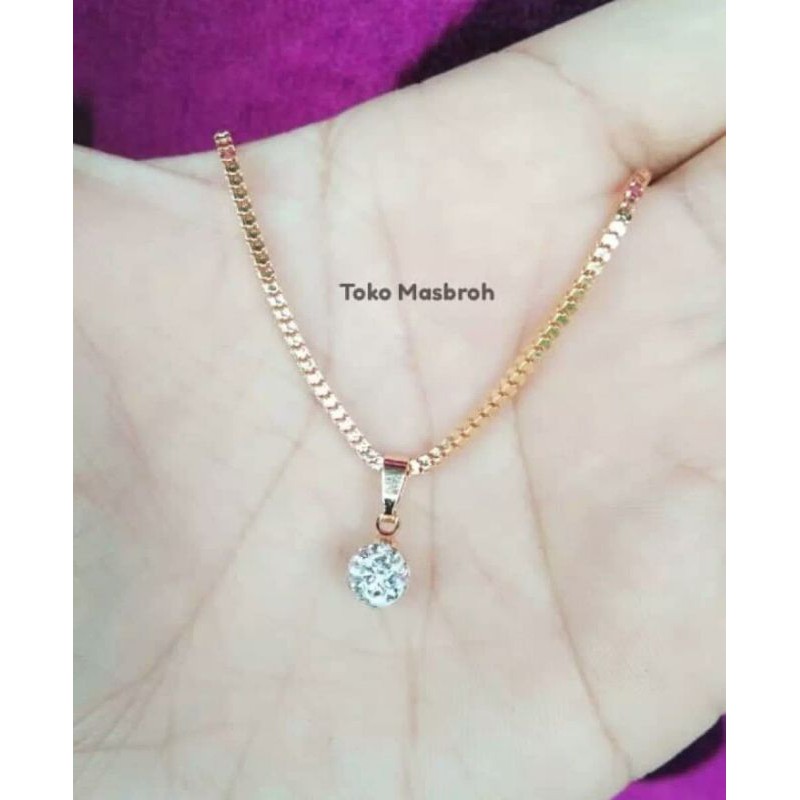 COD kalung wanita cantik Gemilang free liontin mutiara mata satu