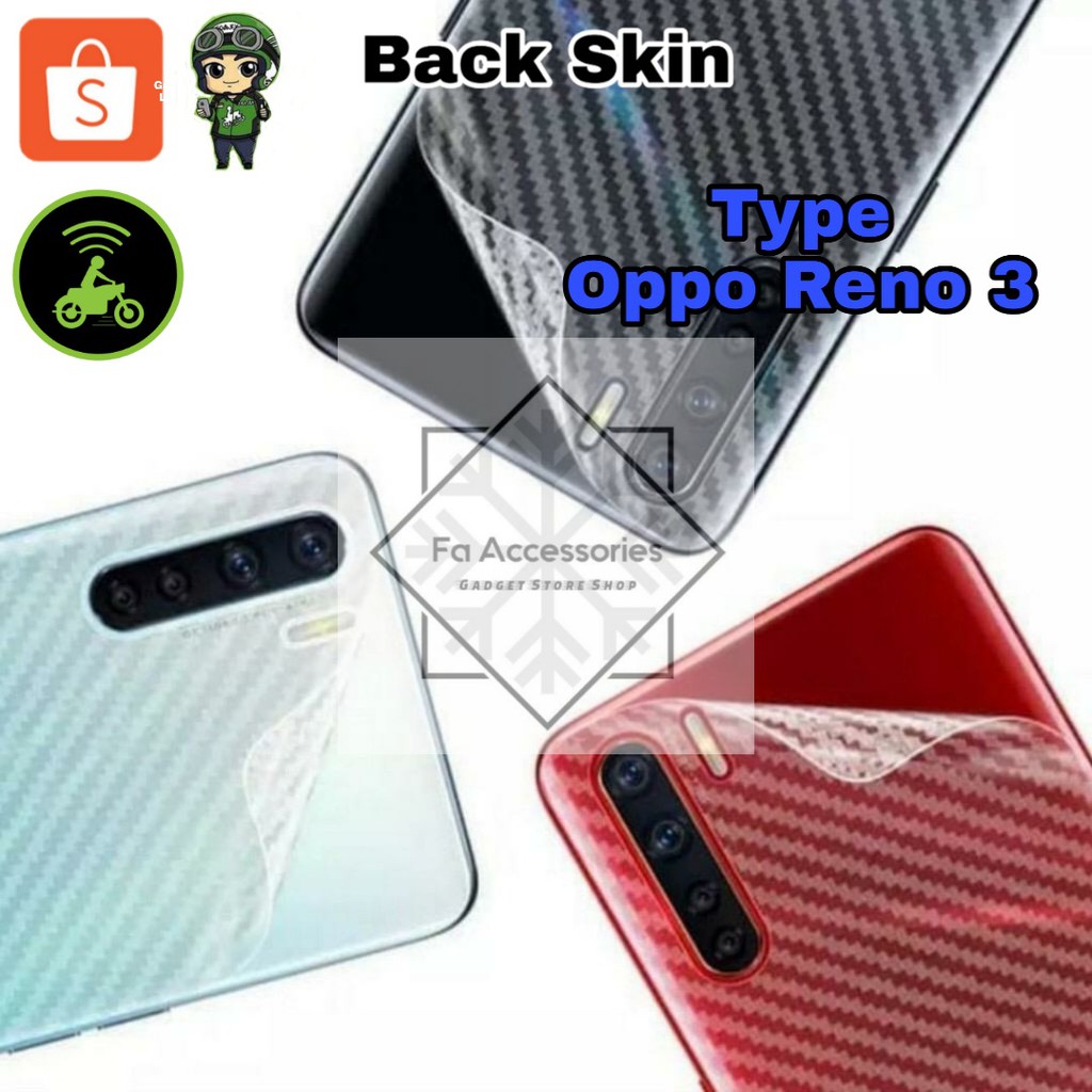 FA Skin Carbon Oppo reno 3 3PRO 4 4f 4PRO 5 5f 5pro 6 f pro 4g 5g antigores belakang sticker garskin