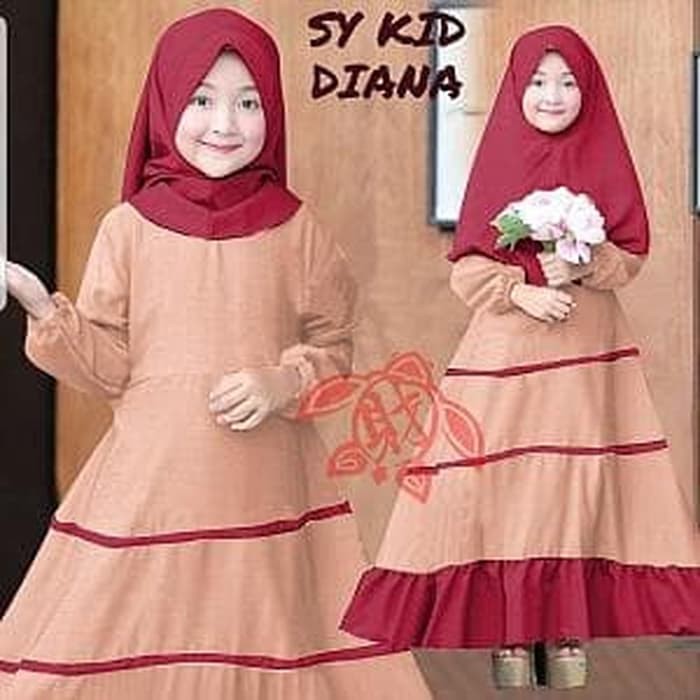 Gamis Syari Bergo List Diani Kid -