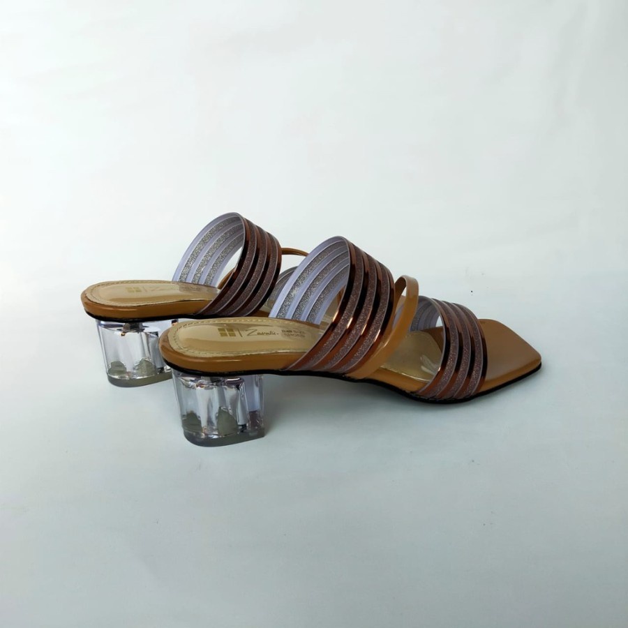 HIGH HEELS PREMIUM sandal wanita hak kaca BIG SIZE sendal heel jumbo ukuran besar 41-45