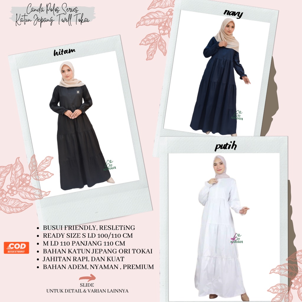 Gamis Susun Dewasa Polos Rempel I Baju Muslim Canda Tingkat I Dress Umpak Bertingkat Busui I Gamis S