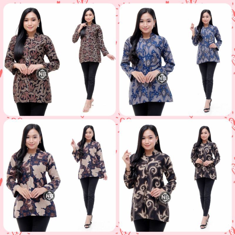 Kenongo BATIK Atasan - BATIK Wanita RISNA HRB026 Blus Batik Exsclusive di kelasnya