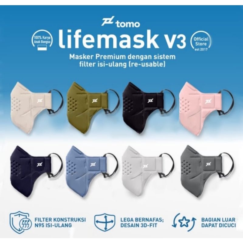 Masker Tomo lifemask Official Original Masker Jokowi masker olahraga