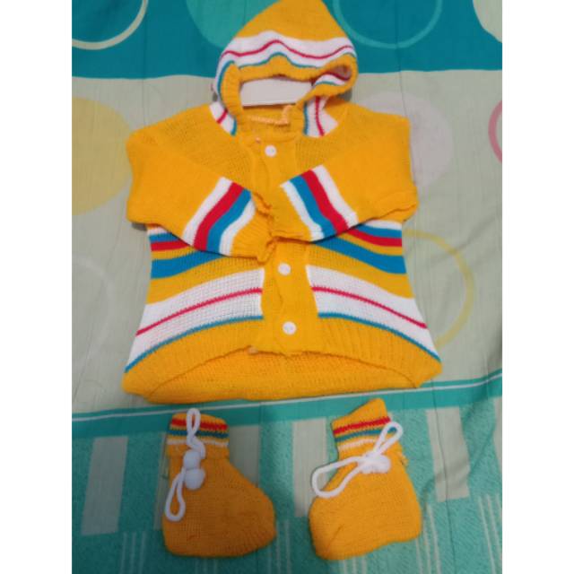 Jaket bayi jaket anak rajut usia 0- 6 bulan
