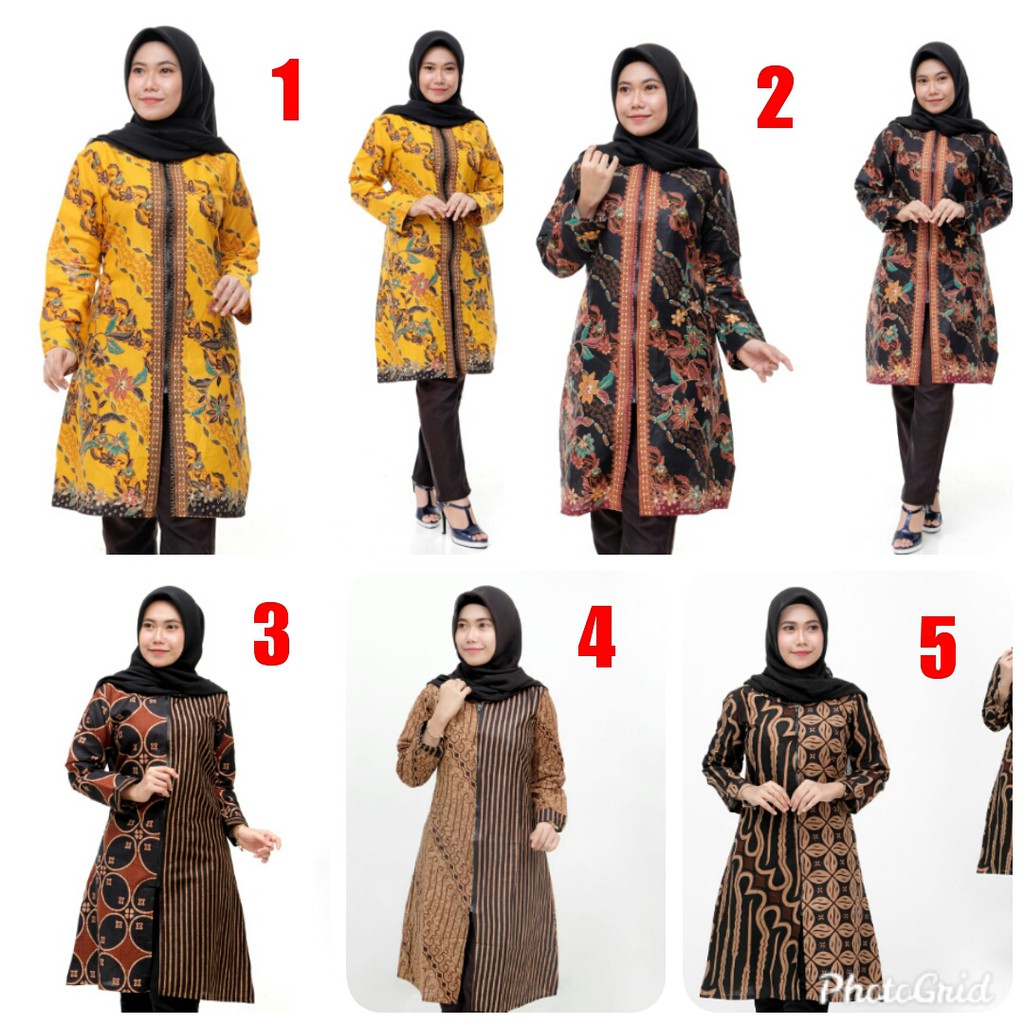 BAJU BATIK WANITA ATASAN TUNIK BATIK RESLETING