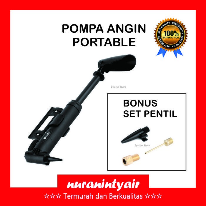 Pompa Sepeda Portable Set Pentil - Pompa Ban / Pompa Angin Bola Kasur