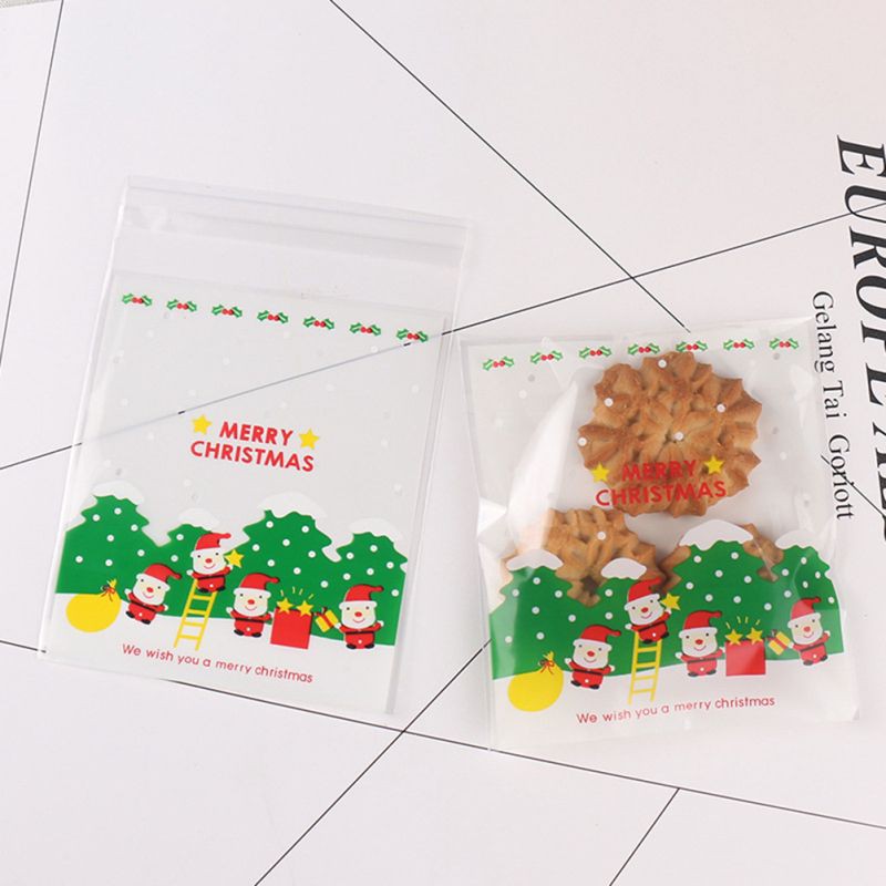 

(10pcs) kantong plastik cookies bag candy mini santa/souvenir hampers