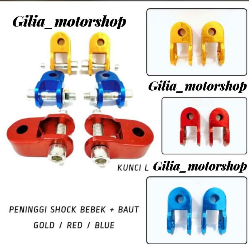 Peninggi Shock Motor Bebek CNC Peninggi Shock Belakang Motor Bebek Revo,kharisma,Shogun,Blade,grand