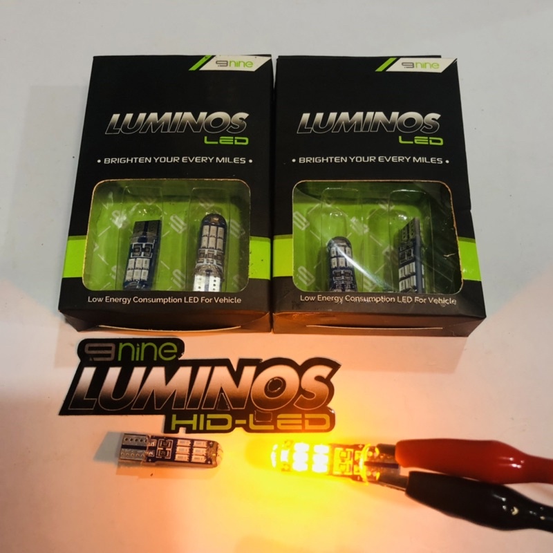 LAMPU LED LUMINOS LUXIMOS T10 SB2 / 15mata SENJA SEN SEIN LAMPU KOTA BIRU MERAH KUNING HARGA SEPASANG