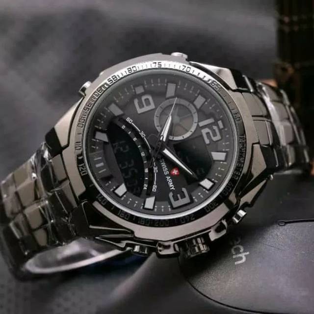 Jam tangan rantai pria SA GA-1000 swiss double time